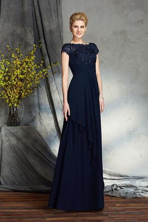 Bateau Kurze Ärmeln Normale Taille Chiffon Bodenlanges Brautmutterkleid - Bild 5