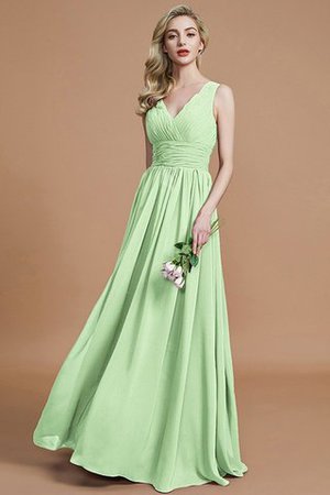 V-Ausschnitt Prinzessin Ärmelloses Natürliche Taile Chiffon Brautjungfernkleid - Bild 31