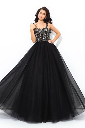 Normale Taille Duchesse-Linie Spaghetti Träger Sittsames Bodenlanges Partykleid - Bild 1