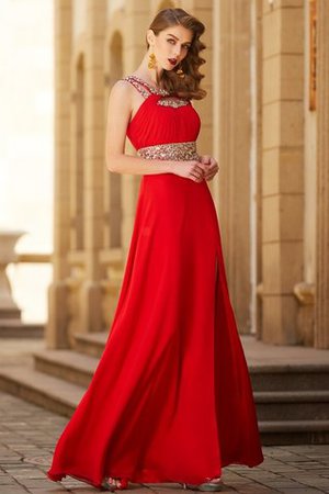 A-Line Prinzessin Normale Taille Reißverschluss Abendkleid mit Schaufel Ausschnitt - Bild 4