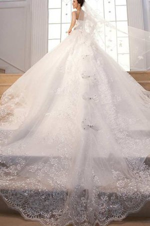Luxus Bodenlanges Brautkleid mit Rücken Schnürung mit Perlen