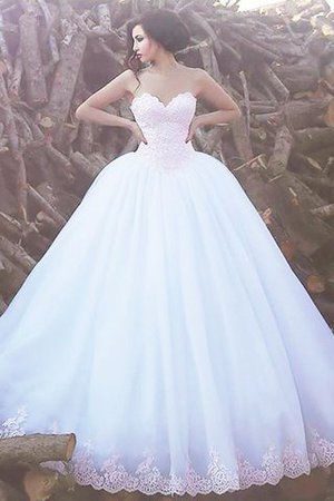 Ärmelloses Herz-Ausschnitt Sweep train Duchesse-Linie Organza Brautkleid - Bild 1