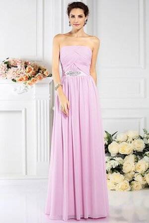 A linie Prinzessin Chiffon Ärmelloses Sittsames Brautjungfernkleid - Bild 23