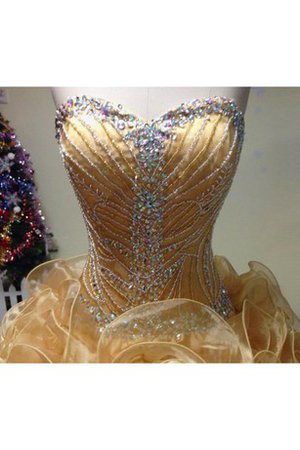 Reißverschluss A-Linie Sittsames Partykleid mit Herz-Ausschnitt mit Blume - Bild 2