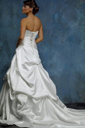 Herz-Ausschnitt Pick-Ups Perlenbesetztes Duchesse-Linie Bodenlanges Brautkleid - Bild 2