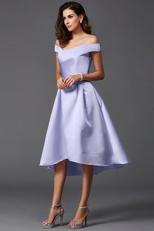 Ärmelloses Prinzessin A-Line Satin Vorn Kurz Hinten Lang Brautjungfernkleid - Bild 19