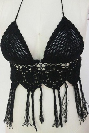 Gestrickt Ausschnitt Schwarz Strand Club Kleider