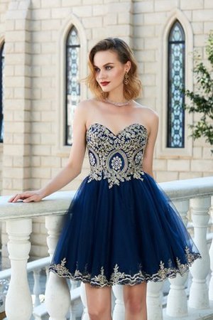 Prinzessin Herz-Ausschnitt Ärmelloses Normale Taille Mini Ballkleid - Bild 4