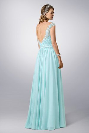 Schulterfrei Bateau Ausschnitt Chiffon Schick Abendkleid mit Schlüsselloch Rücken - Bild 2