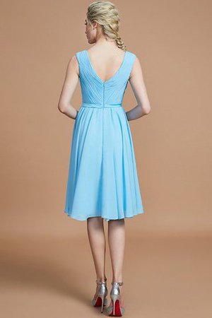 A linie Normale Taille Mini Brautjungfernkleid aus Chiffon mit V-Ausschnitt - Bild 35