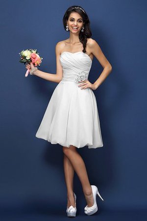 Prinzessin A-Line Mini Brautjungfernkleid mit Reißverschluss mit Blume - Bild 22