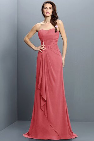 Drapiertes Empire Taille Meerjungfrau Stil Chiffon Brautjungfernkleid ohne Ärmeln - Bild 28