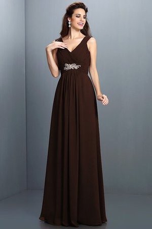 Plissiertes Prinzessin Normale Taille Chiffon Bodenlanges Brautjungfernkleid - Bild 9
