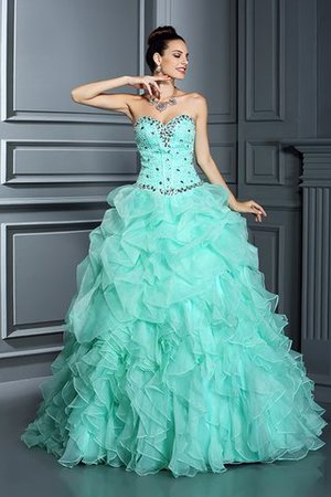 Empire Taille Duchesse-Linie Herz-Ausschnitt Anständiges Partykleid aus Organza - Bild 3