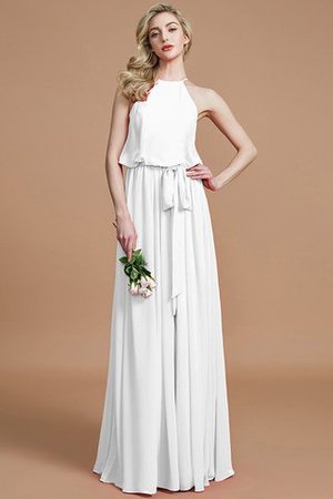 A-Linie Prinzessin Ärmellos Brautjungfernkleid mit Schleife aus Chiffon - Bild 34