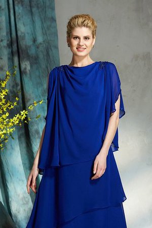 Bateau Normale Taille Chiffon Knielanges Brautmutterkleid mit Applikation - Bild 7