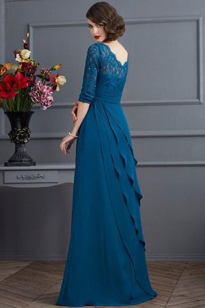 A-Line Normale Taille 3 /4 Länge Ärmeln Anständiges Brautmutterkleid aus Chiffon - Bild 2