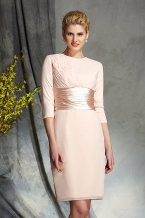 Etui Reißverschluss Kurzes Brautmutterkleid mit Natürlicher Taille aus Chiffon - Bild 1