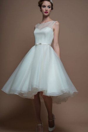 A-Line Vintage Organza durchsichtige Rücken Anständiges Brautkleid - Bild 1