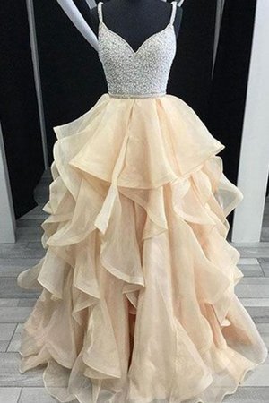 Ewiges Spaghetti Träger Duchesse-Linie Sexy Ballkleid ohne Ärmeln