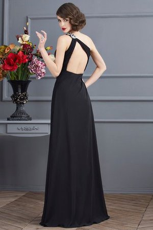 Chiffon Rückenfreies Ärmelloses Ballkleid mit Natürlicher Taille mit Perlen - Bild 2