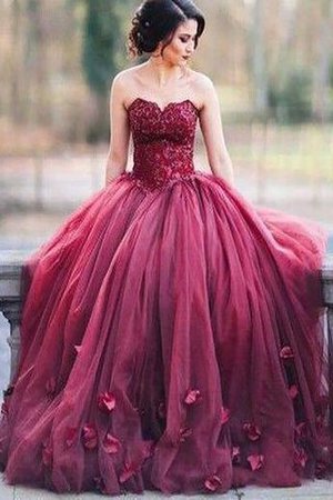 Herz-Ausschnitt Tüll Duchesse-Linie Abendkleid mit Natürlicher Taille ohne Ärmeln