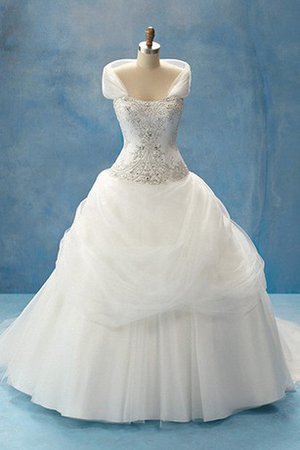 Zeitloses Perlenbesetztes Sittsames Brautkleid mit Bordüre mit Juwel Mieder - Bild 1