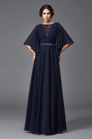 Natürliche Taile Halbe Ärmeln A-Linie Prinzessin Brautmutterkleid aus Chiffon - Bild 4