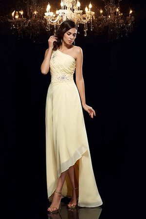 Normale Taille Ärmelloses Hoch Niedrig A Linie Ballkleid aus Chiffon - Bild 5