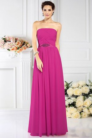 A linie Prinzessin Chiffon Ärmelloses Sittsames Brautjungfernkleid - Bild 11