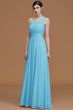 One Schulter Reißverschluss Chiffon Prinzessin Brautjungfernkleid ohne Ärmeln - Bild 9