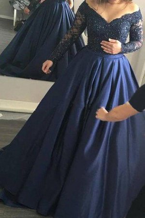 Duchesse-Linie Lange Ärmeln Romantisches Modernes Ballkleid mit Rücken Schnürung