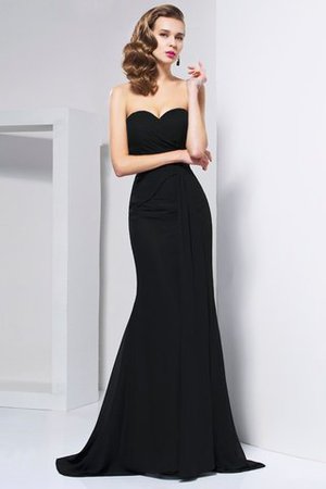 Drapiertes Normale Taille Ärmellos Anständiges Abendkleid aus Chiffon - Bild 1