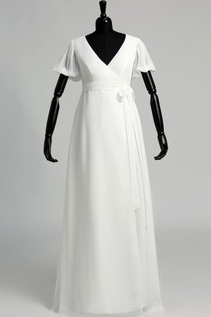 A-Line Reißverschluss Chiffon Extravagantes Brautkleid mit Plissierungen