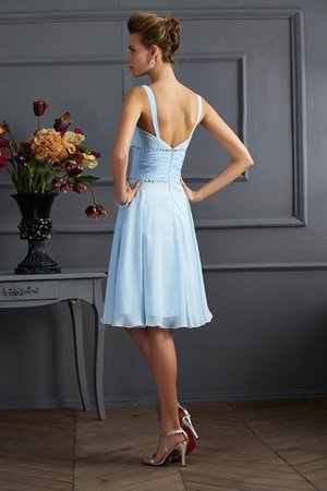 Natürliche Taile Drapiertes Plissiertes Prinzessin Mini Brautjungfernkleid - Bild 30