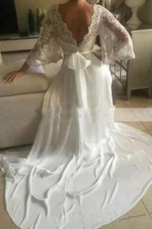 Beliebt Prinzessin a linie Natürliche Taile Brautkleid mit Bordüre mit Gürtel - Bild 3