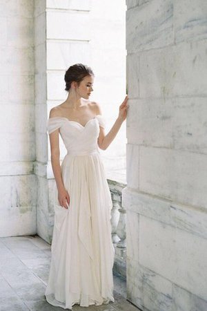 A-Line Elegantes Informelles Brautkleid mit Kreuz mit Rüschen - Bild 2
