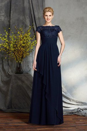 Bateau Kurze Ärmeln Normale Taille Chiffon Bodenlanges Brautmutterkleid