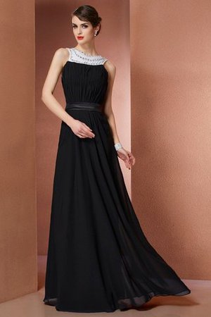 Ärmelloses Perlenbesetztes Empire Taille Anständiges Abendkleid aus Chiffon