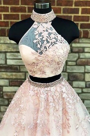 A-Linie Natürliche Taile Attraktiv Prinzessin Tüll Ballkleid mit Applike - Bild 2