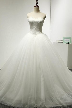 Tüll Trägerloser Ausschnitt Ärmellos Duchesse-Linie Brautkleid mit Rücken Schnürung - Bild 1