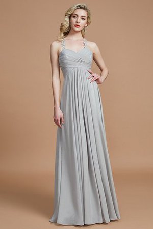 Reißverschluss Normale Taille A-Linie Chiffon Gerüschtes Brautjungfernkleid - Bild 3