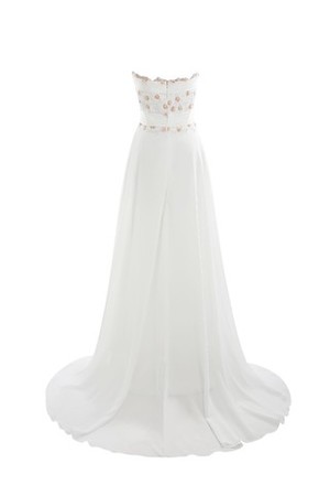 A linie Spitze Garten Mitte Rücken Formelles Sittsames Brautkleid - Bild 6
