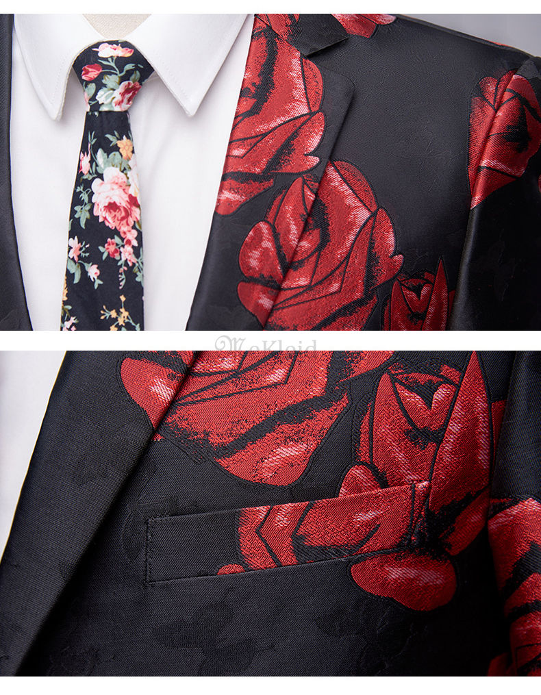 Party Muster Smoking Rose Hochzeit Anzüge Für Männer Männer Anzug Set 2 Stücke