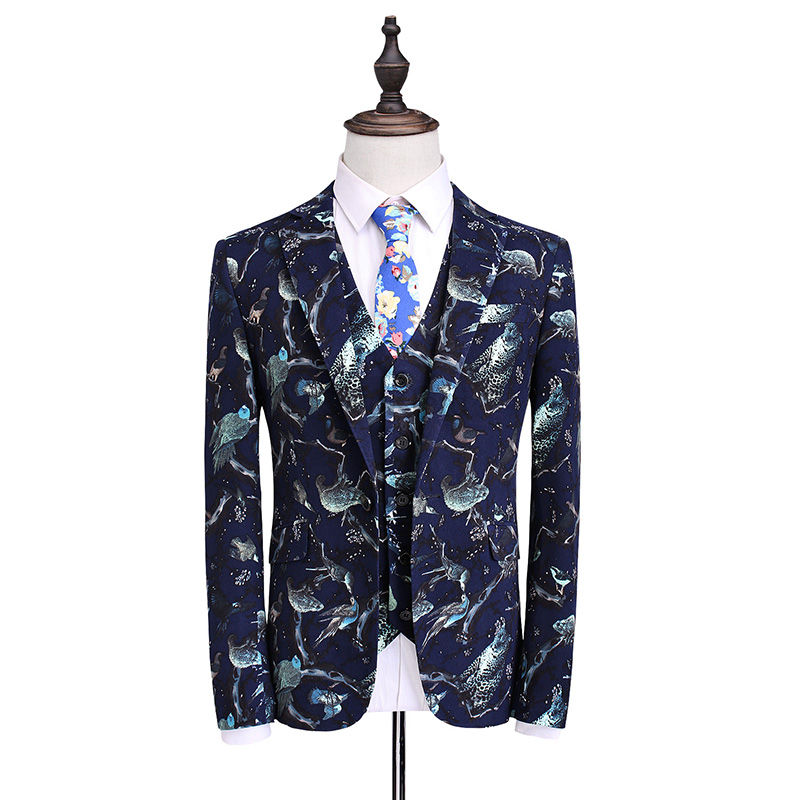 Anzug Muster Floral Gedruckt Smoking Blazer Schlank