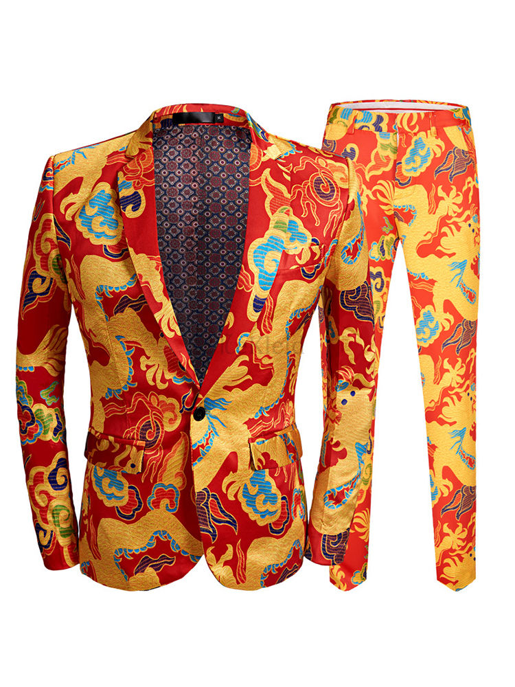 Casual Voller Blazer Hosen Anzüge Kleid Chinesischen