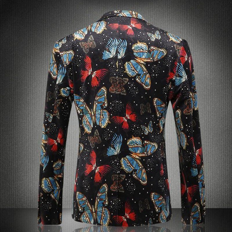 Blazer Masculino Schmetterling Drucken Jaqueta Masculina Mode Blazer Hombre