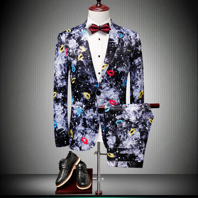 Terno Masculino Anzüge Business Hochzeit Anzug Gedruckt Männer Anzug Floral Casual - Bild 5
