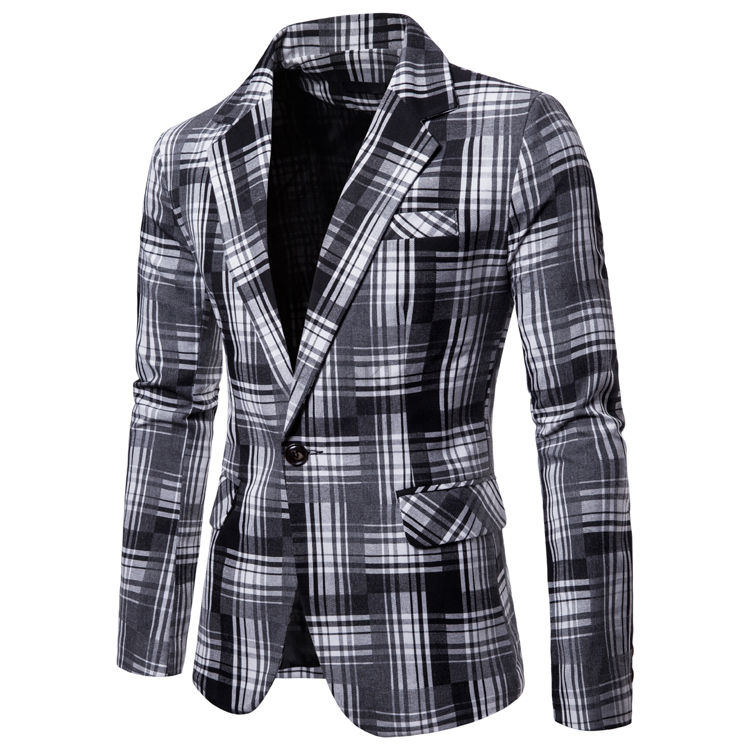 Jacke Boutique Karierten Anzug Blazer Männer Blume