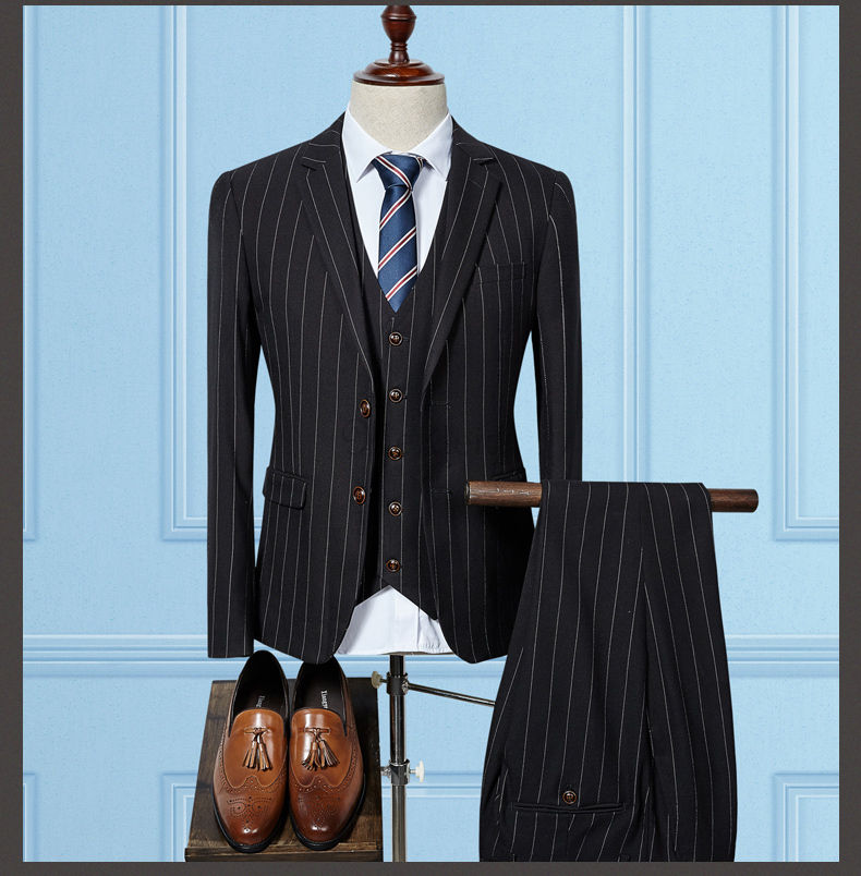 Hohe Qualität Männlichen Männer Blazer Streifen Herren Anzüge Bräutigam Smoking Anzug